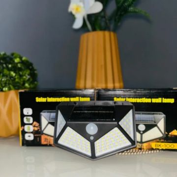 Luminária Solar Parede 100 Led Com Sensor Presença e três Funções