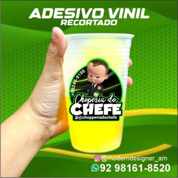1000 Adesivos vinil recortados para copão de bebidas 