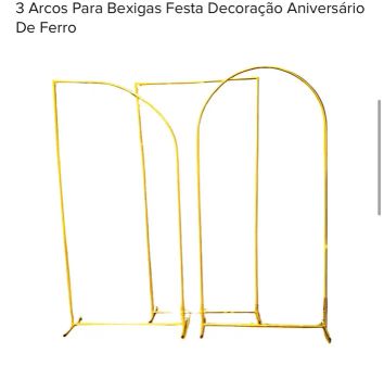 3 Arcos de Ferro Dourado para Decoração de Festa