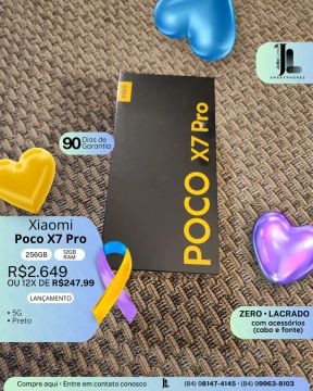 POCO X7 PRO, 5G, 256GB, 12GB RAM, LACRADO, LANÇAMENTO!