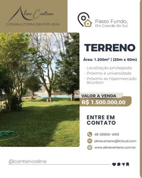 Terreno para Venda em Passo Fundo, Petrópolis, 1 dormitório, 1 banheiro, 1 vaga