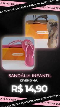Sandália Infantil Grendha - Rosa e dourada 