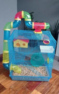 Gaiola 3 Andares Tubo Hamster Super Luxo