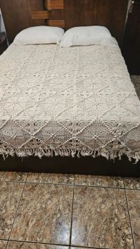 KIT Crochê (Câmara Queen , Cortina e Câmara Solteiro)
