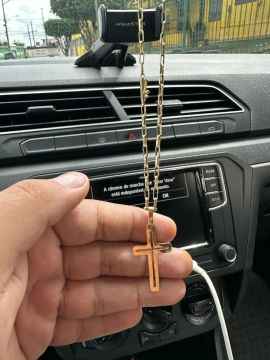 Cordão de ouro 18k com pingente Cruz 9.2 Gramas novo