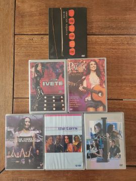DVDs: 03 The Corrs, 01 Ivete Sangalo, 01 Paula Fernandes, 01 Emerson Nogueira