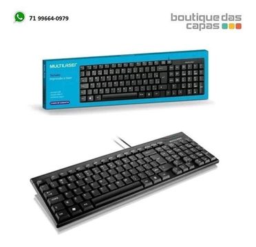 Teclado Basico Slim Preto Usb Multilaser Tc193 - 3 anos de garantia