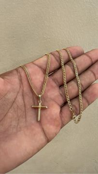 Cordão de Ouro 18k com Cruz - Novo peça de loja