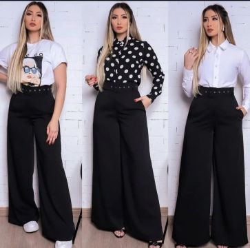 Calça pantalona preta - tamanho P, M G GG 