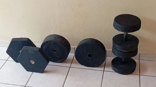 Vendo KIT de Musculação feitos de CONCRETO - (CIMENTO) REVESTIDOS EM EVA