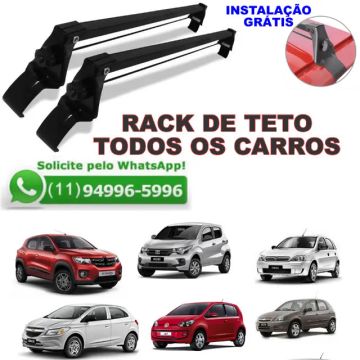 Rack Travessa De teto Bagageiro Todos os Carros Instalação Gratis, Palio, Uno, etc.