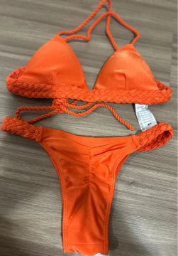 Biquíni laranja cortininha -  P 