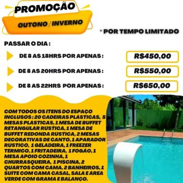 Aluguel - Casa p/ eventos c/ piscina e quintal - Abrantes