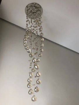 Dois lustres pendente cristal champagne
