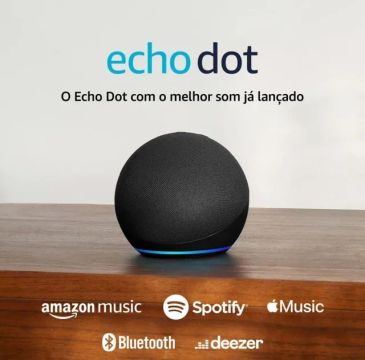 Caixa de Som Alexa Echo Dot 5, Casa Inteligente, Música 