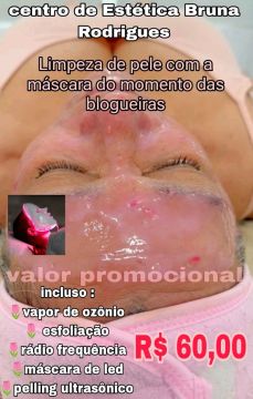 Limpeza de pele com máscara LED e máscara das blogueiras- Promoção