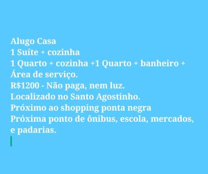 Alugo casa