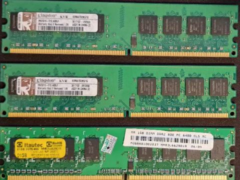 Memória RAM 3x1GB DDR2 Funcionando
