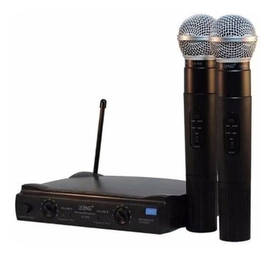 Microfone Sem Fio Duplo Uhf Wireless Le-906