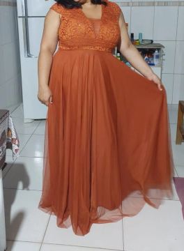 Vestido Longo Terracota  