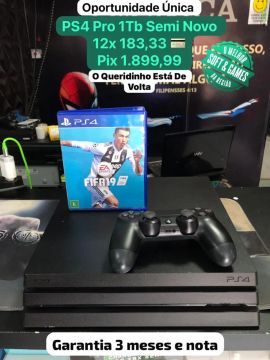 PS4 Pro 1TB Semi Novo - Oportunidade Única! Aceito Cartão  ( Somos Loja )
