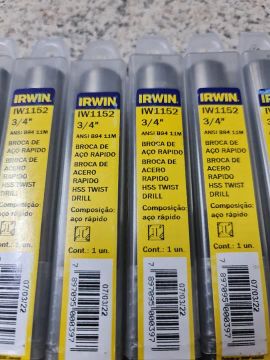 broca aço rápido irwin 3/4 lacrada sem uso 1 peça