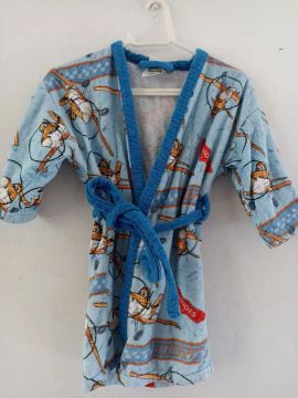 Roupão atoalhado aviões veste de 4-6 anos