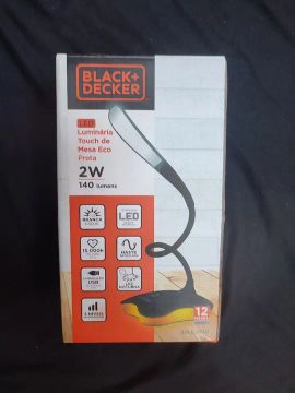 Luminária Touch de Mesa Eco - Preta NOVO