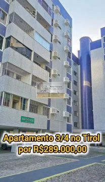 Apartamento para venda no Tirol, 3/4, 120m², 02 vagas por R$289.000,00