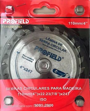 Lâmina de Serra Circular para Madeira 110mm(4")x22.23(7/8")x24T