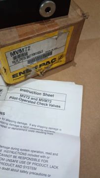Válvula ENERPAC retenção pilotada- Mod.: MVM72 - R$ 2.050,00 até 19/10/24