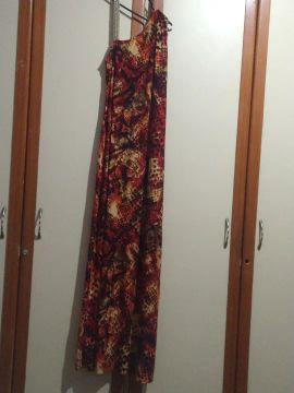 Vestido Longo Estampa Animal
