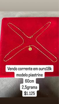 Vendo corrente em ouro18k modelo piastrine 