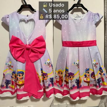 Vestido Infantil Temático -  Vera e o reino do arco-íris- 5 anos