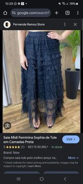 Saia Midi em Tule - Preta