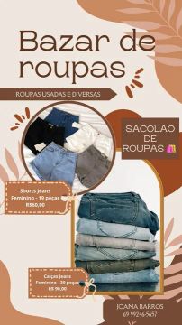 Bazar de roupas usadas - peças femininas
