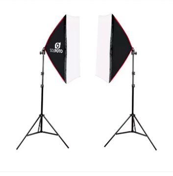 Kit De Iluminação Duplo tripé + Softbox 50x70cm para Foto Video - Novo na caixa com nota