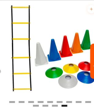 Kit pra exercícios funcional 1 escada 5 cone 5 chapéu. Entrega grátis 