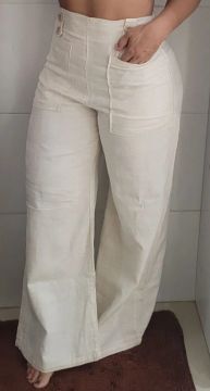 Calça branca de linho - LEZ A LEZ 