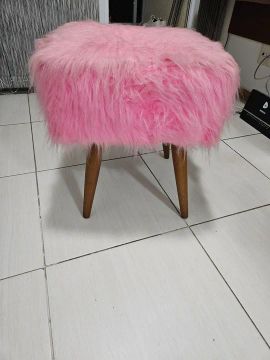 Banqueta Pelúcia Rosa
