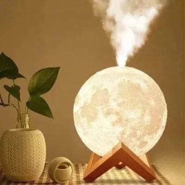 Luminária Abajur Umidificador Lua Cheia 3D