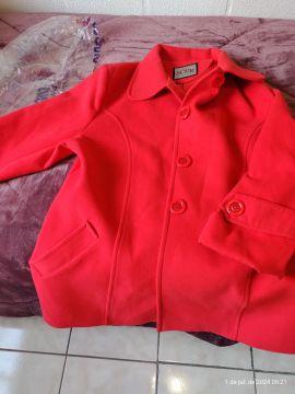 Casaco de lã Feminino Vermelho Scur