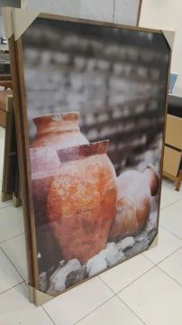 Quadro Decorativo com Estampa de Vasos Rústicos