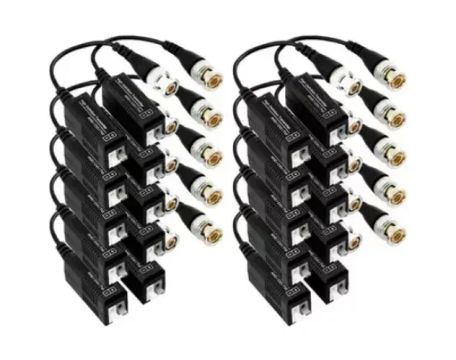 Kit 10 Pares Balun Passivo Engate Rápido Hdcvi Cftv Ahd