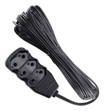 Extensão Bipolar 5 Metros Com 3 Tomadas Force Line 110v/220v - Loja Natan Abreu 