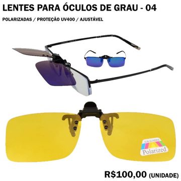 Lentes Amarelas Polarizadas de Visão Noturna para Óculos de Grau