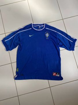 Camisa Nike Seleção Brasileira 1998 Azul "Away"  P/S ORIGINAL 