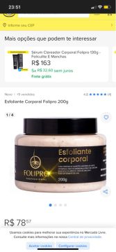 Vendo serum e esfoliante corporal 
