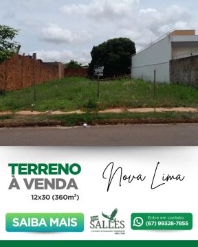 Terreno para venda com 360 metros quadrados em Nova Lima - Campo Grande - MS