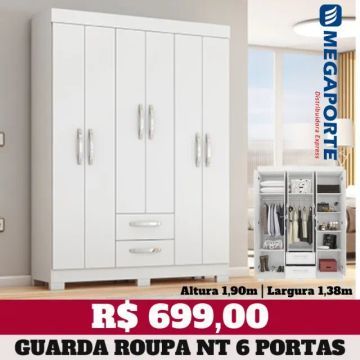 Guarda Roupa Casal 6 Portas 2 Gavetas (Novo) Entrega Grátis!
